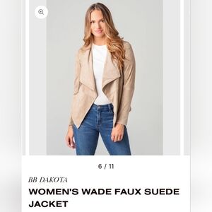 BB Dakota Women's Beige Faux Suede Jacket